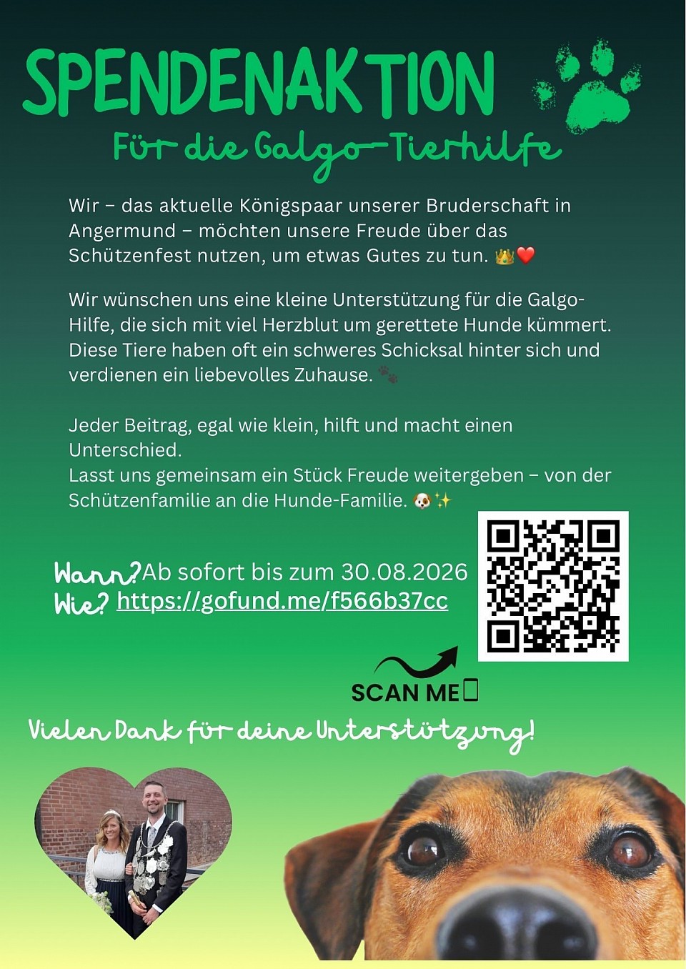 Unterstütze die Spendenaktion für unser Königspaar!